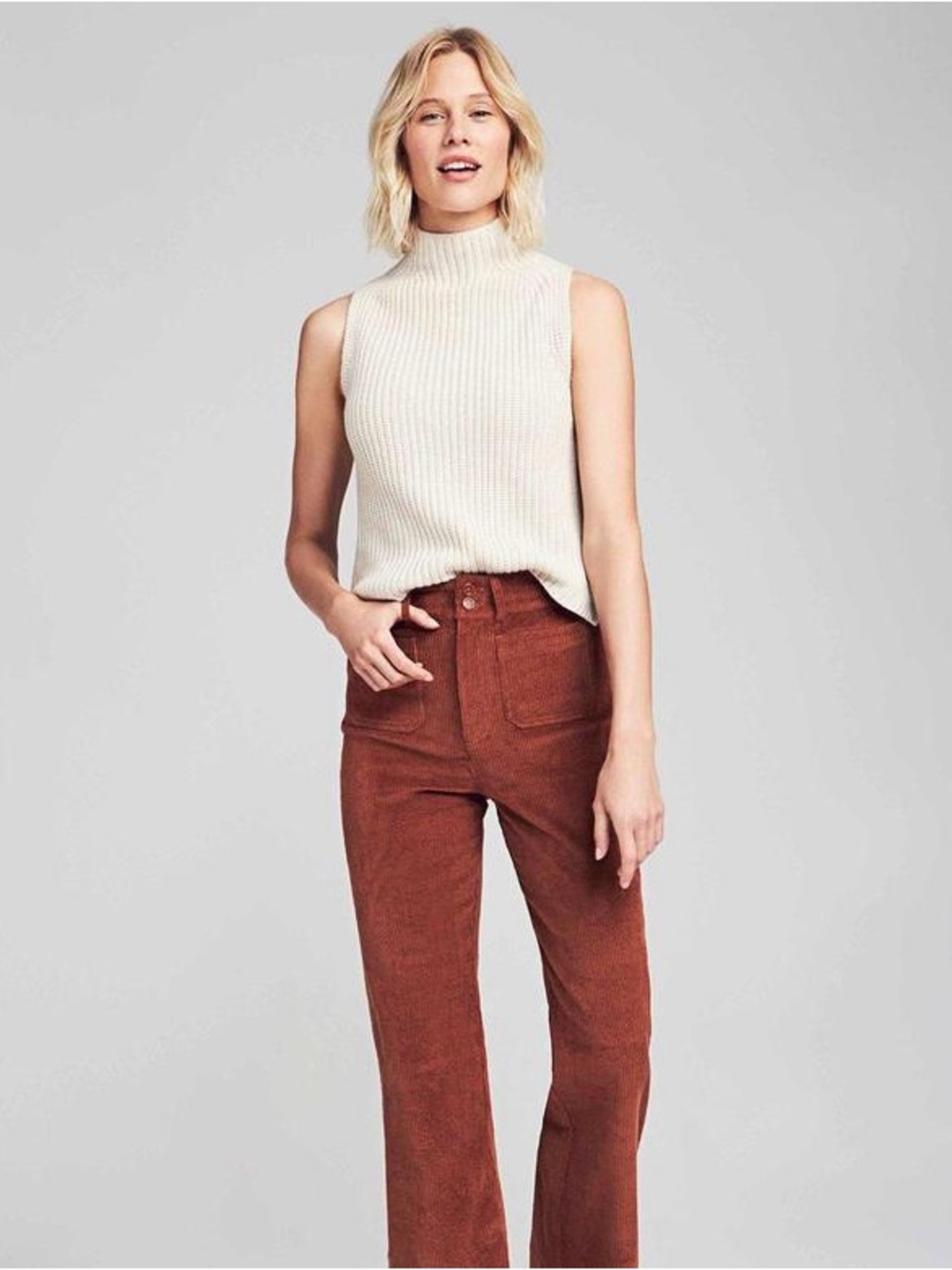 Faherty Portland Corduroy Flare Pants Burnt Orange Gingerbread Rust Fall Boho 26
